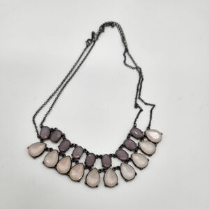 Elegant Pink and Purple Teardrop Necklace